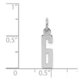 thumbnail image 6 of Auriga Fine Jewelry 925 Sterling Silver Elongated Number 6 Charm Pendant for Women (L- 20mm, W- 4mm), 6 of 6