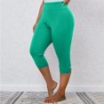 thumbnail image 3 of FNFYFH Clearance Womens Yoga Capris No Ride Up Pants,Green, 3 of 10