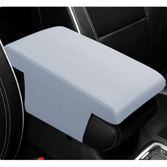 Fmbmuo Fade Resistant Center Console Cover Soft Rectangle 8x13 Inch Seat Cushions, Minimalist Microfiber Leather 1Pcs (Blue)