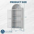thumbnail image 4 of 73'' Tall Metal Arched Cabinet, Modern Arch Kitchen Pantry Storage Cabinet with Glass Doors, 4 of 7
