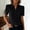 Black, variant on Women Summer Tops Collared Short Sleeve Botton Down Lace Loose Blouses Trendy Formal Work Shirts