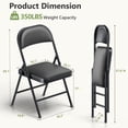thumbnail image 2 of 4 Pack Folding Chairs with PU Leather Padded Cushion and Back, Stackable Commercial Grade Metal Folding Chairs for Home and Office Indoor and Outdoor Events (Black), 2 of 8
