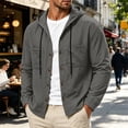 thumbnail image 2 of XuJwPNcy Mens T-Shirts Long Sleeve Button Down Shirts Shacket Drawstring Hooded Tops Breathable Work Clothes with Pockets, 2 of 7