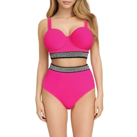Zuesphe Womens Swimsuits Tummy Control with Shorts Womens Bathing Suits Tummy Control Plus Size Ladies Swimwear 2 Piece Beachwear Women Sexy Flounce Halter Clearance Sales