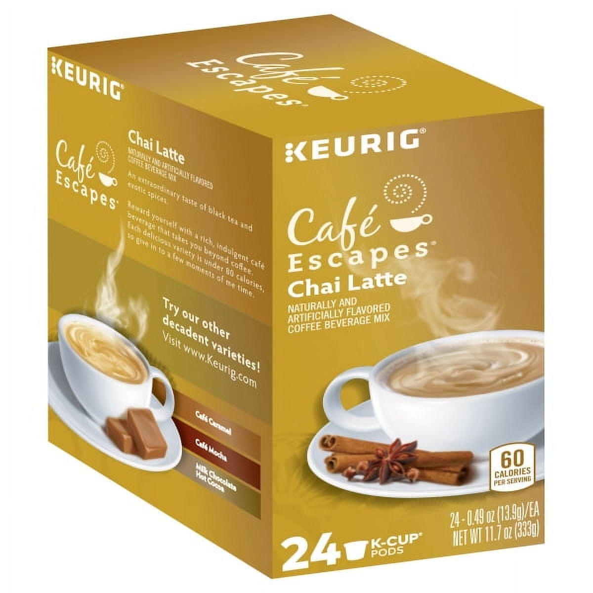 Keurig Cafe Escapes Keurig K Cups Chai Latte K Cup packs 48 Count Walmart