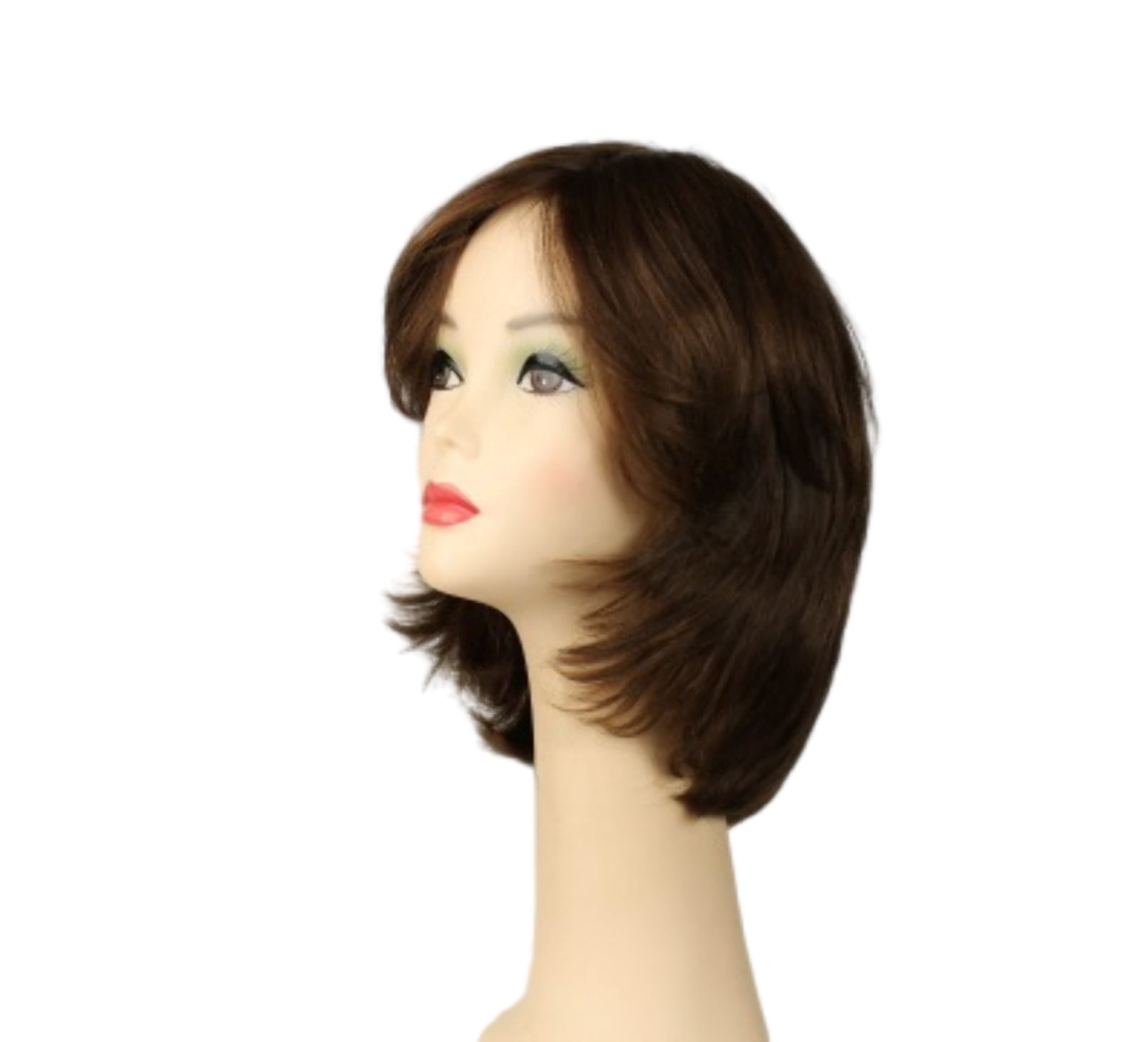 European Human Hair Freeda Wig Regina Light Brown Multi-Directional Skin Top Size S