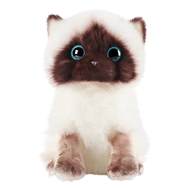 Mikilon Plush Siamese Cat dolls Stuffed Animals Toys Simulation Siamese Cat Cute Sequins