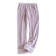 thumbnail image 1 of Gibobby Pantalones deportivos para mujeres Pantalones de pijama de maternidad de Color sólido para mujer, pantalones ajustables de terciopelo grueso con soporte(Morado,XG), 1 of 3
