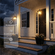 HOODINK Solar Lamp Post with Planter, IP 44 Waterproof Solar Garden Lights, 2000mah LED Planters Pots Outdoor for Pathway