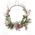thumbnail image 2 of Artificial Floral Wreath for Front Door Floral Hoop Wreath Decor with Flowers Green Leaves Spring Wall Window Home Hanging Decorations for Home Party Festival Wedding Decor 16.4 inch, 2 of 5