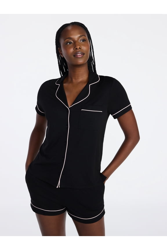 Women's Dreamy Soft Collection Notch Collar Top and Shorts Pajama Set, 2-Piece, Sizes XS-3X