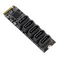 thumbnail image 1 of Peggybuy M.2 M-Key PCI Express To SATA 3.0 SSD Adapter Card JMB585 Chipset 6Gbps 5 Ports, 1 of 9