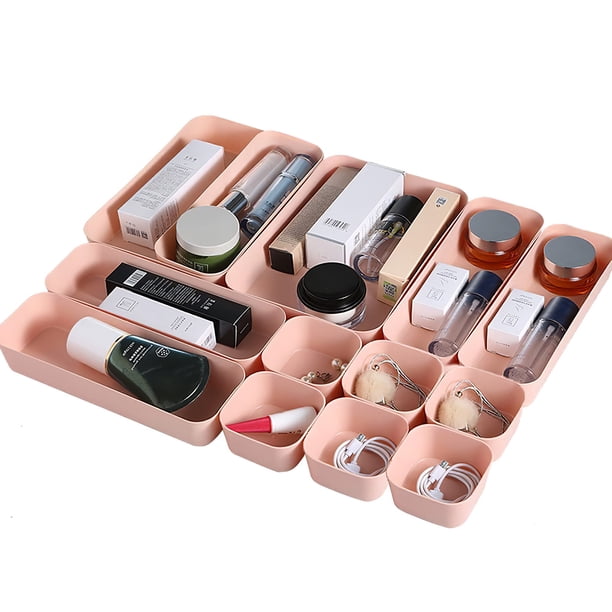 Caja De Almacenamiento De, Organizador De Cosméticos Que Ahorra Espacio, Contenedor De Almacenamiento De Plástico De Compacto Para Dormitorio, Oficina, Baño Y Escuela12 Uds Eigraketly HA017029-00