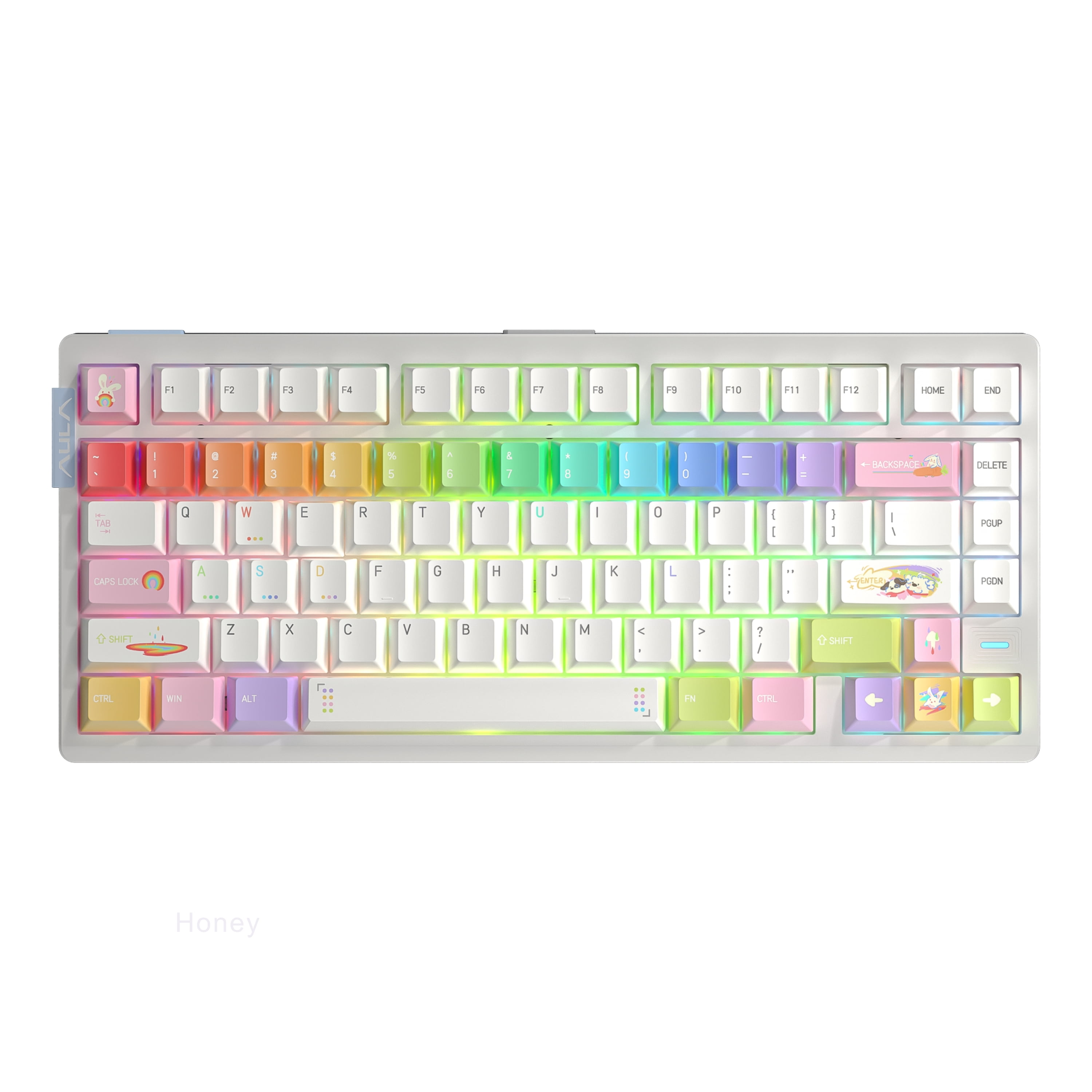 AULA AG75 Pro 75% 3rd Gen Hall Effect eSport Wired Gaming Keyboard, Dual-engine Structure, 8K poll rate, .001mm RT, 256K Scan Rate, Dual ARGB LED, Full Aluminum Body, Tool-free Customize-Cloud White