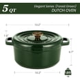 thumbnail image 3 of Overmont Enameled Cast Iron Dutch Oven - 4.5QT Pot with Lid Cookbook & Cotton Potholders - Heavy-Duty Cookware for Braising, Stews, Roasting, Bread Baking green, 3 of 9