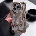 thumbnail image 1 of 3D Flame Hollow Heat Dissipation Matte Phone Case For iPhone 15 11 12 13 16 Pro Max Plus Airbag Bumper Alien Slim Plating Cover Plating Gold For iphone11Pro, 1 of 6