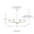 thumbnail image 3 of 8 Light Chandelier In Minimalist Style-29.75 Inches Tall And 52 Inches Wide-Matte Brass Finish    -Traditional Installation Capital Lighting 449981Ma, 3 of 7