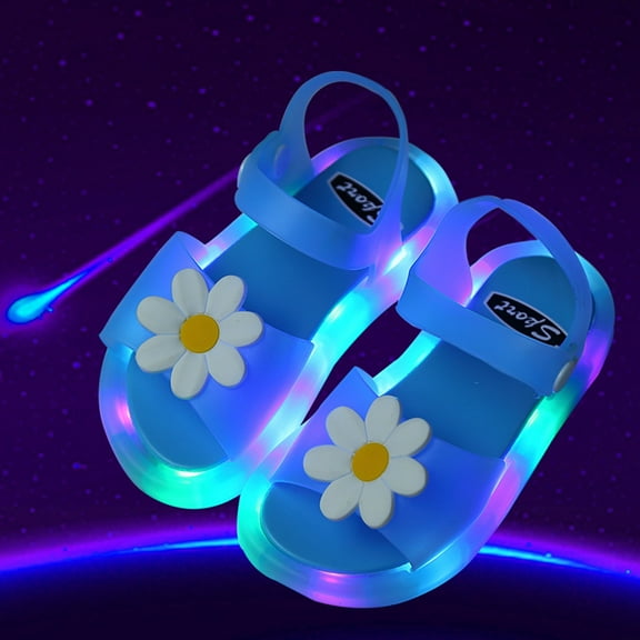 Junlike Children's Luminous Slippers Jelly Led Light Sandals Summer Princess Sandals