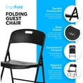 thumbnail image 5 of Oline Folding Chair, Indoor Outdoor Plastic Commercial Stackable Foldable Guest Chairs for Events Office Wedding Party Picnic Kitchen Dining, 350lb Capacity (Black, 4 Pack), 5 of 5