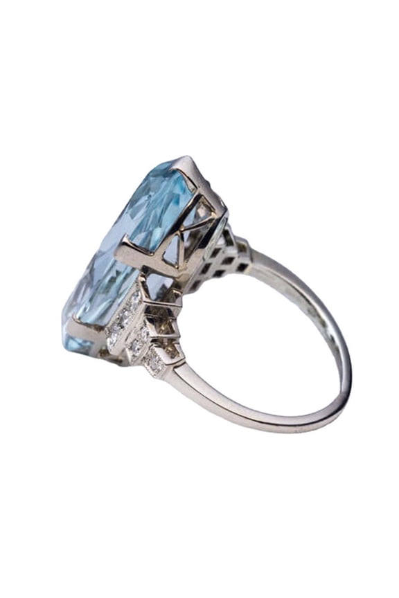 Rings Transparent Long Lifespan Lightweight Oval Shaped Smooth Blue Rings for Date