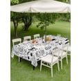 thumbnail image 5 of 60x102 Inch Outdoor Tablecloth with Umbrella Hole Zipper Rectangle Video Game Rectangular Tablecloths Outside Waterproof Black White Game Controller Monochrome Patio Table Cover for Picnic Party, 5 of 8