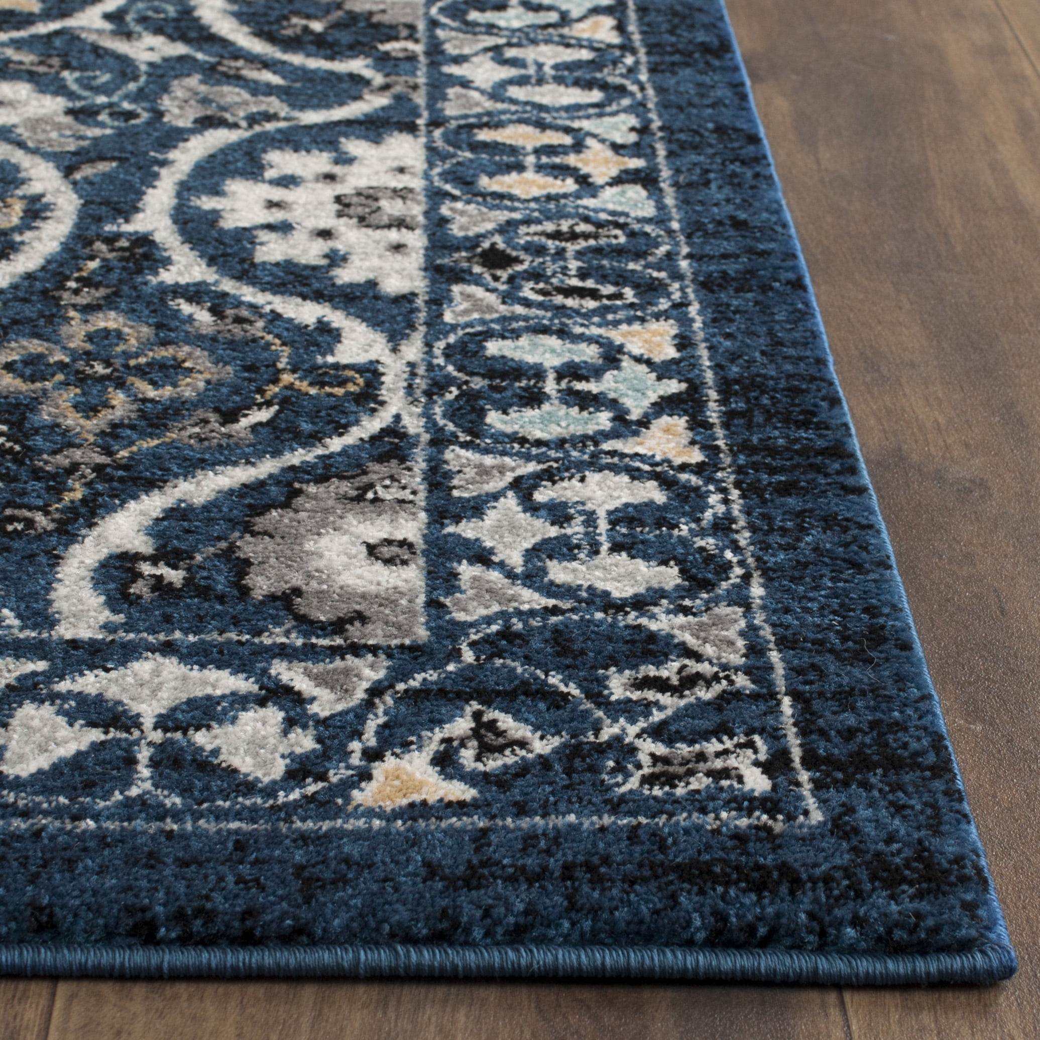 SAFAVIEH Evoke Charlotte Floral Geometric Area Rug, Royal/Ivory, 10' x 14'