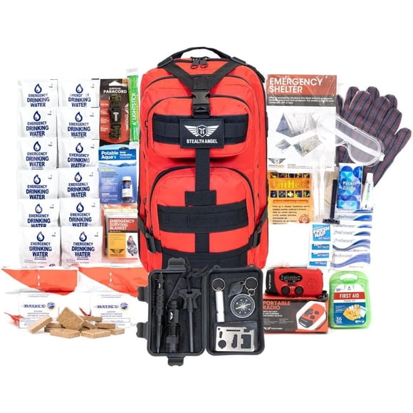 Stealth Angel Survival - 72 Hour Family Emergency Kit - 1-5 Person Survival Bag for Earthquakes, Hurricanes, and Other Natural Disasters