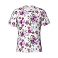thumbnail image 4 of Vsdgher Violets Flowers Print Men's Dry Fit Mesh Athletic Shirts Moisture Wicking Tennis T-Shirt Tops, 4 of 9