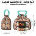 thumbnail image 5 of Multicolor Christmas Icon Pattern Drawstring Lunch Bag Women - Drawstring Lunch Bag Insulated for Work Office - Stain-Resistant Large Lunchbags for Women with Multi-Pockets, 5 of 6