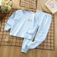 thumbnail image 2 of Girl & Women's Cotton Pajamas Set Long Sleeve Sleepwear Nightwear Soft Pjs Sets,breathable 6-12 Months 12-24 Months 2t 3t 4t 5t 6t 7t 8t 9t Children(Sky Blue,18-24 Months), 2 of 4