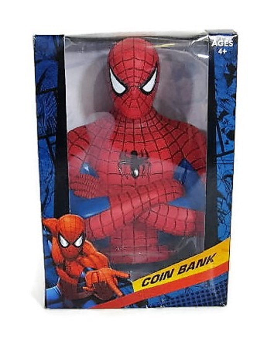 Super Cute Spider-man Figural Bank Vinyl Figure Bust Coin Bank Great Gift! 