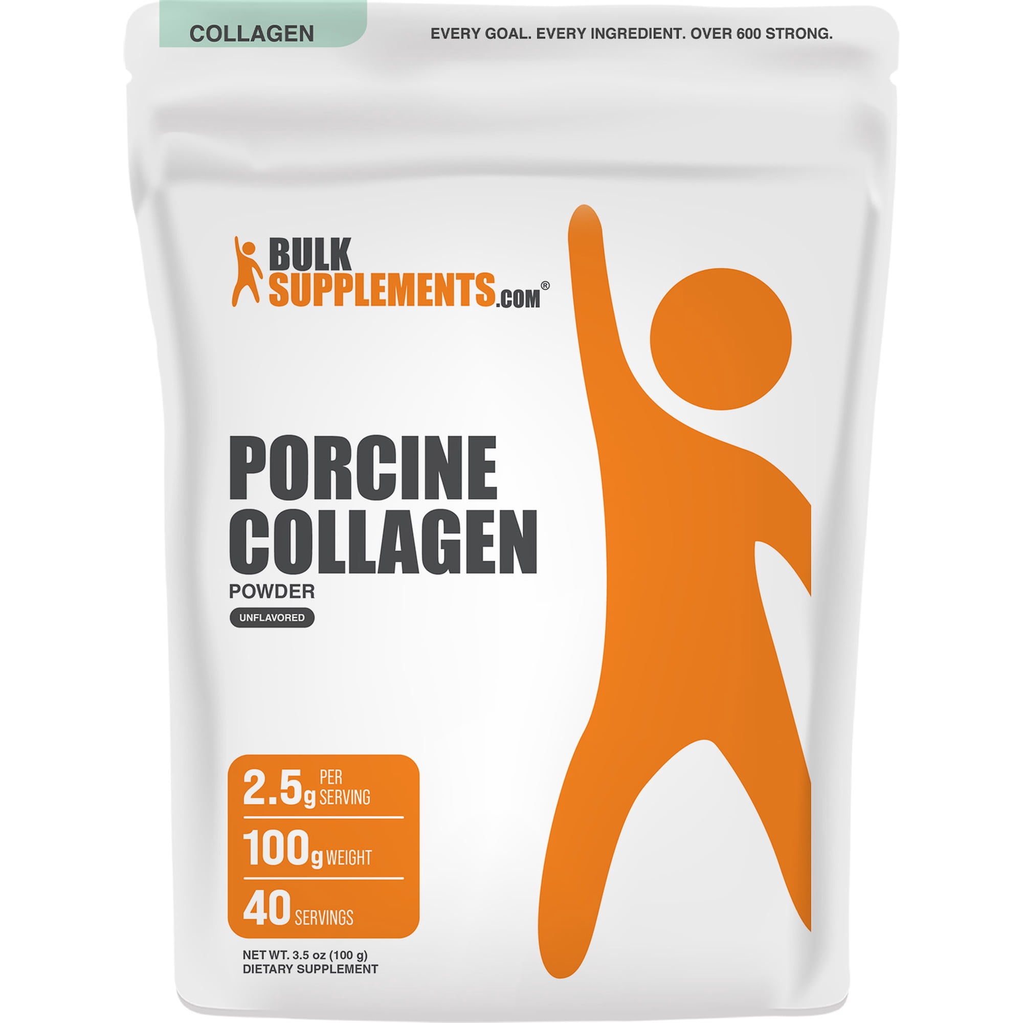 BulkSupplements Porcine Collagen Powder - Hydrolyzed - 100 Grams (3.5 oz)