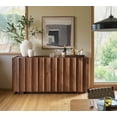 thumbnail image 4 of win2win Buffet Cabinet with Storage, Mid Century Modern Sideboard with Wave Design, Wood Grain Finish, Credenza with Adjustable Shelves, Modular Cabinets for Living Dining Room Hallway, Walnut, 4 of 8
