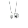 thumbnail image 2 of Delight Jewelry Silvertone Capital Letter - L - Pebble Disc - Silvertone Script Initial Disc - B - Charm Necklace, 20"+3", 2 of 4