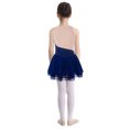 thumbnail image 3 of Xnihocha Kids Girls Sleeveless Rhinestone Shiny Ballet Dress Figure Skating Dress Lyrical Dancewear Dark Blue 14, 3 of 7