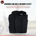 thumbnail image 2 of Daniel Smart Men Vest Unique Black Denim with Removable Hood Design Motorcycle Vest for Men, 2 of 4