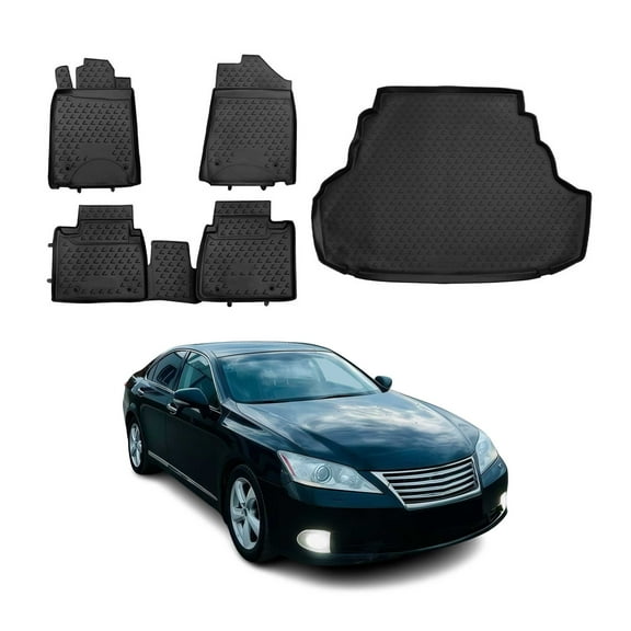 Custom Floor Mats & Cargo Liners for Lexus ES 350 2007-2012 Black 5 Pcs