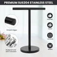 thumbnail image 3 of Heavy Base Hand Towel Stand, T-Shape Stainless Steel Towel Rack for Bathroom Kitchen Countertop, Durable Matte Black Finish, 3 of 6