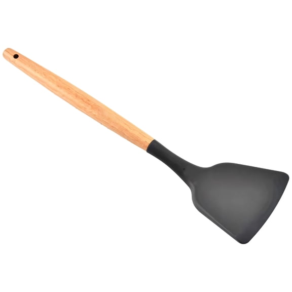 Wooden Handle Silicone Spatula - Heat Resistant Cooking Spatula | Nonstick Food-Safe Turner for Nonstick Cookware, 12.6 Inch Kitchen Cooking Utensil