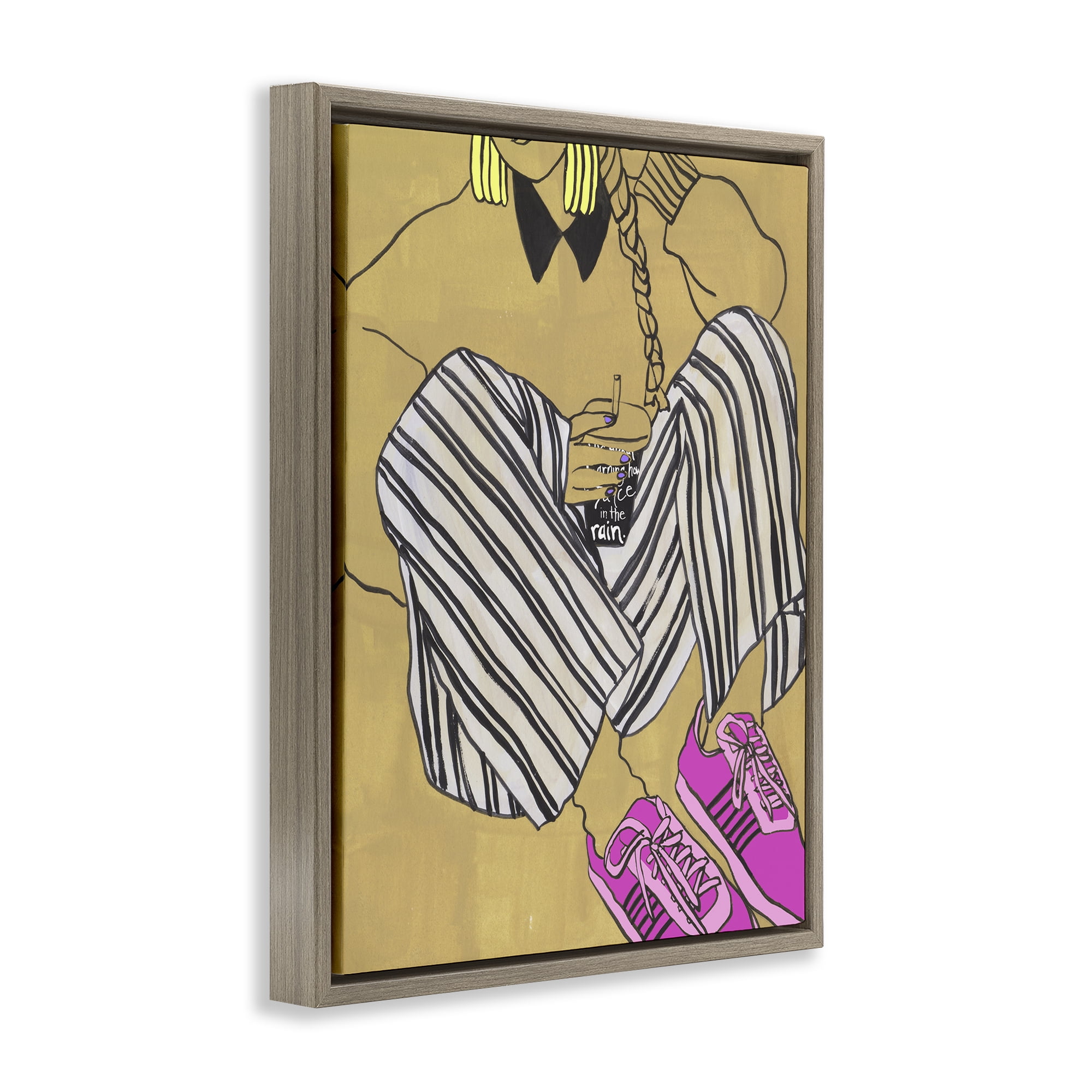 Stupell Industries Crimson Thread Fashionista Brown Framed Floater Canvas Wall Art, design by Melissa Wang