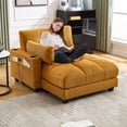thumbnail image 6 of Sleeper Sofa Couch Bed, Oversized Chaise Lounge Chair Cozy Cloud Couch (Yellow), 6 of 11