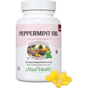 Maxi Health Peppermint Oil with Ginger & Fennel – Digestive Health Support – 60 Delayed Release Capsules