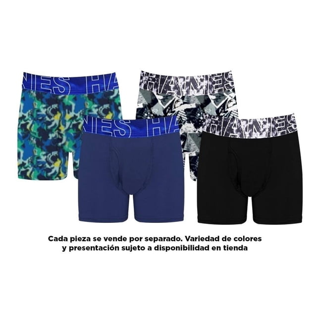 Bóxer Hanes Red Label para Niño, Stretch 2 Piezas Multicolor Talla EG