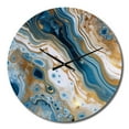 thumbnail image 2 of Designart "Marble Dreams Blue And White Vision" Abstract Oversized Wall Clock, 2 of 6