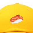 thumbnail image 2 of Dalix Salmon Nigiri Embroidered Sushi Cotton Dad Hat Baseball Cap Adjustable Womens in Gold, 2 of 5