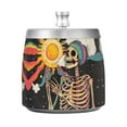 thumbnail image 7 of Yayeee Ashtray with Lid for Cigarette Smokeless Stainless Steel Home Ash Holder, Skeleton with Sun, 7 of 7