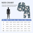 thumbnail image 4 of Balery Blue Flower Pattern Pajama Sets for Men Long Sleeve 2 Piece Sleepwear Loungewear Sets Soft PJ's with Pockets Long Sleeve Comfy Pj Sets-XX-Large, 4 of 7