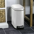 thumbnail image 2 of Acento Linea Slim Ribbed Rectangular Step Trash Can, 1.3 Gallon Bathroom Waste Bin with Soft-Close Lid and Removable Inner Bucket, Ribbed Matte White, 2 of 10