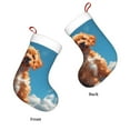 thumbnail image 3 of Daiia Blue Sky Cloud Puppy Print Christmas Stocking，18"Large Knitted Xmas Stocking for Kids, Family Stocking for Fireplace Christmas Holiday Party Decoration, 3 of 7