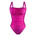 thumbnail image 3 of One Piece Swimsuit for Women Tummy Control Solid Pleated Suspender Fashionable Bathing Suits, 3 of 6